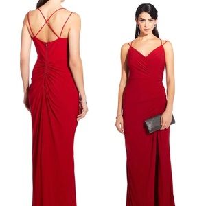 NWT adrianna papell long red dress